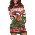 Aussie Rainbow Lorikeets Christmas Hoodie Dress Festive Knitted Pattern Inspired