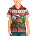 Aussie Rainbow Lorikeets Christmas Kid Hawaiian Shirt Festive Knitted Pattern Inspired