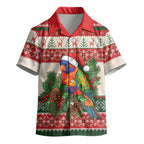 Aussie Rainbow Lorikeets Christmas Kid Hawaiian Shirt Festive Knitted Pattern Inspired