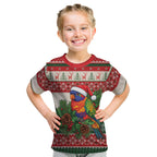 Aussie Rainbow Lorikeets Christmas Kid T Shirt Festive Knitted Pattern Inspired