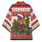 Aussie Rainbow Lorikeets Christmas Kimono Festive Knitted Pattern Inspired
