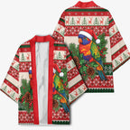 Aussie Rainbow Lorikeets Christmas Kimono Festive Knitted Pattern Inspired