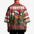 Aussie Rainbow Lorikeets Christmas Kimono Festive Knitted Pattern Inspired