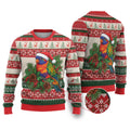 Aussie Rainbow Lorikeets Christmas Ugly Christmas Sweater Festive Knitted Pattern Inspired