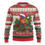 Aussie Rainbow Lorikeets Christmas Ugly Christmas Sweater Festive Knitted Pattern Inspired