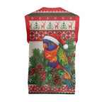 Aussie Rainbow Lorikeets Christmas Knitted V-Neck Vest Festive Knitted Pattern Inspired