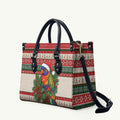 Aussie Rainbow Lorikeets Christmas Leather Bag Festive Knitted Pattern Inspired