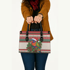 Aussie Rainbow Lorikeets Christmas Leather Bag Festive Knitted Pattern Inspired