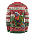 Aussie Rainbow Lorikeets Christmas Long Sleeve Shirt Festive Knitted Pattern Inspired