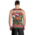 Aussie Rainbow Lorikeets Christmas Men Tank Top Festive Knitted Pattern Inspired