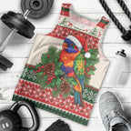 Aussie Rainbow Lorikeets Christmas Men Tank Top Festive Knitted Pattern Inspired