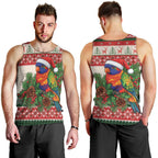 Aussie Rainbow Lorikeets Christmas Men Tank Top Festive Knitted Pattern Inspired