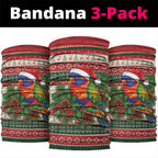 Aussie Rainbow Lorikeets Christmas Neck Gaiter Festive Knitted Pattern Inspired