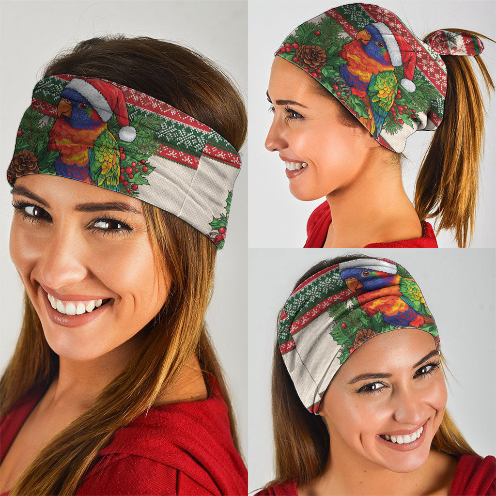 Aussie Rainbow Lorikeets Christmas Neck Gaiter Festive Knitted Pattern Inspired