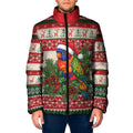 Aussie Rainbow Lorikeets Christmas Padded Jacket Festive Knitted Pattern Inspired