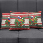 Aussie Rainbow Lorikeets Christmas Pillow Cover Festive Knitted Pattern Inspired