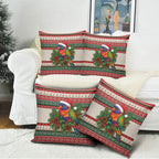 Aussie Rainbow Lorikeets Christmas Pillow Cover Festive Knitted Pattern Inspired