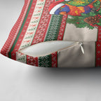 Aussie Rainbow Lorikeets Christmas Pillow Cover Festive Knitted Pattern Inspired