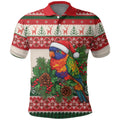 Aussie Rainbow Lorikeets Christmas Polo Shirt Festive Knitted Pattern Inspired