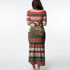 Aussie Rainbow Lorikeets Christmas Puletasi Festive Knitted Pattern Inspired