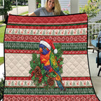 Aussie Rainbow Lorikeets Christmas Quilt Festive Knitted Pattern Inspired