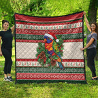 Aussie Rainbow Lorikeets Christmas Quilt Festive Knitted Pattern Inspired