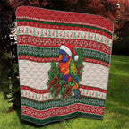 Aussie Rainbow Lorikeets Christmas Quilt Festive Knitted Pattern Inspired