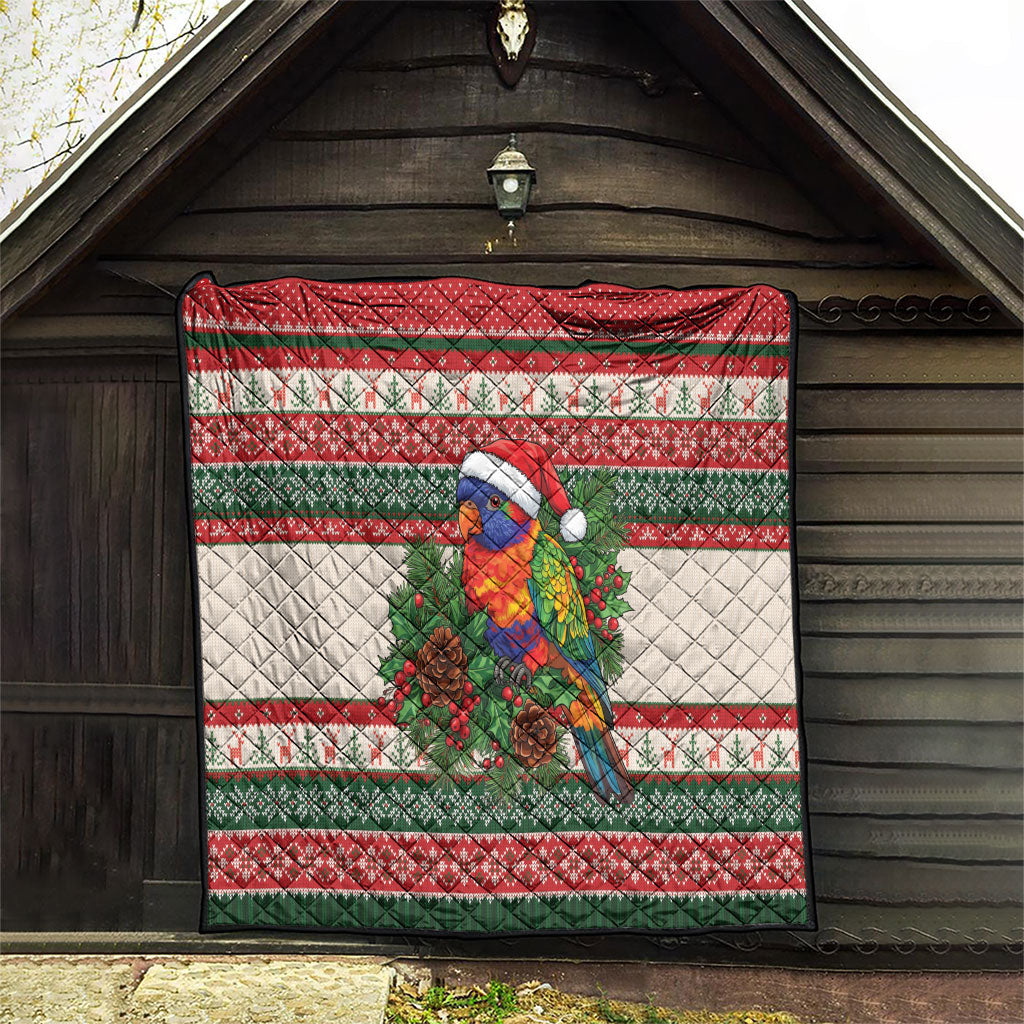 Aussie Rainbow Lorikeets Christmas Quilt Festive Knitted Pattern Inspired