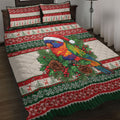 Aussie Rainbow Lorikeets Christmas Quilt Bed Set Festive Knitted Pattern Inspired