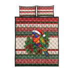 Aussie Rainbow Lorikeets Christmas Quilt Bed Set Festive Knitted Pattern Inspired