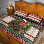Aussie Rainbow Lorikeets Christmas Quilt Bed Set Festive Knitted Pattern Inspired