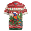 Aussie Rainbow Lorikeets Christmas Rugby Jersey Festive Knitted Pattern Inspired