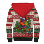 Aussie Rainbow Lorikeets Christmas Sherpa Hoodie Festive Knitted Pattern Inspired
