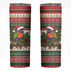 Aussie Rainbow Lorikeets Christmas Skinny Tumbler Festive Knitted Pattern Inspired
