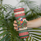 Aussie Rainbow Lorikeets Christmas Skinny Tumbler Festive Knitted Pattern Inspired