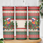Aussie Rainbow Lorikeets Christmas Skinny Tumbler Festive Knitted Pattern Inspired