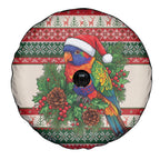 Aussie Rainbow Lorikeets Christmas Spare Tire Cover Festive Knitted Pattern Inspired