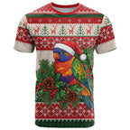 Aussie Rainbow Lorikeets Christmas T Shirt Festive Knitted Pattern Inspired