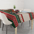 Aussie Rainbow Lorikeets Christmas Tablecloth Festive Knitted Pattern Inspired