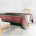 Aussie Rainbow Lorikeets Christmas Tablecloth Festive Knitted Pattern Inspired
