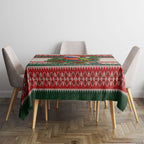 Aussie Rainbow Lorikeets Christmas Tablecloth Festive Knitted Pattern Inspired
