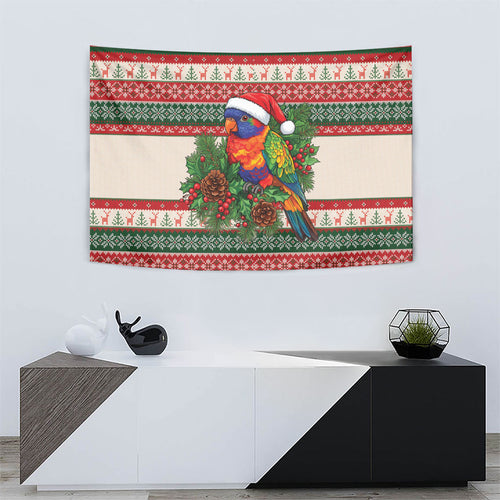 Aussie Rainbow Lorikeets Christmas Tapestry Festive Knitted Pattern Inspired