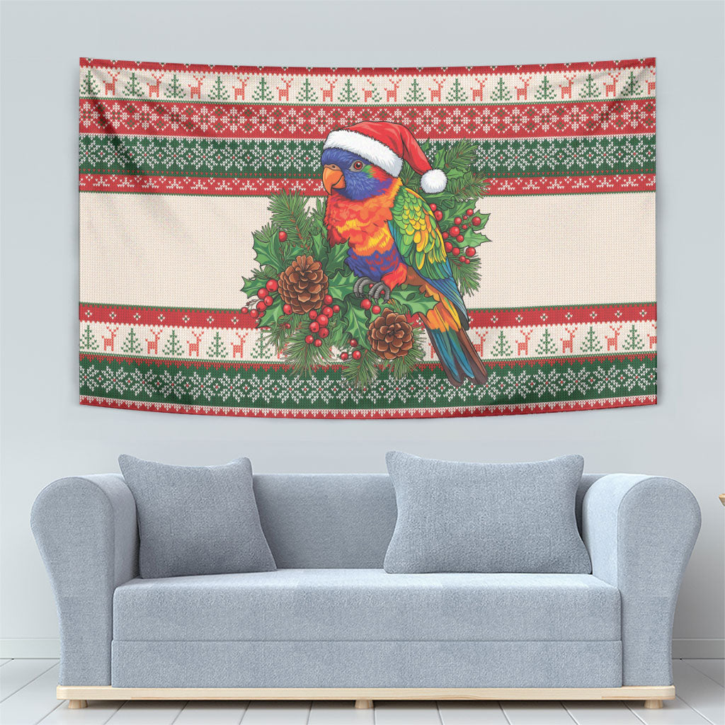 Aussie Rainbow Lorikeets Christmas Tapestry Festive Knitted Pattern Inspired