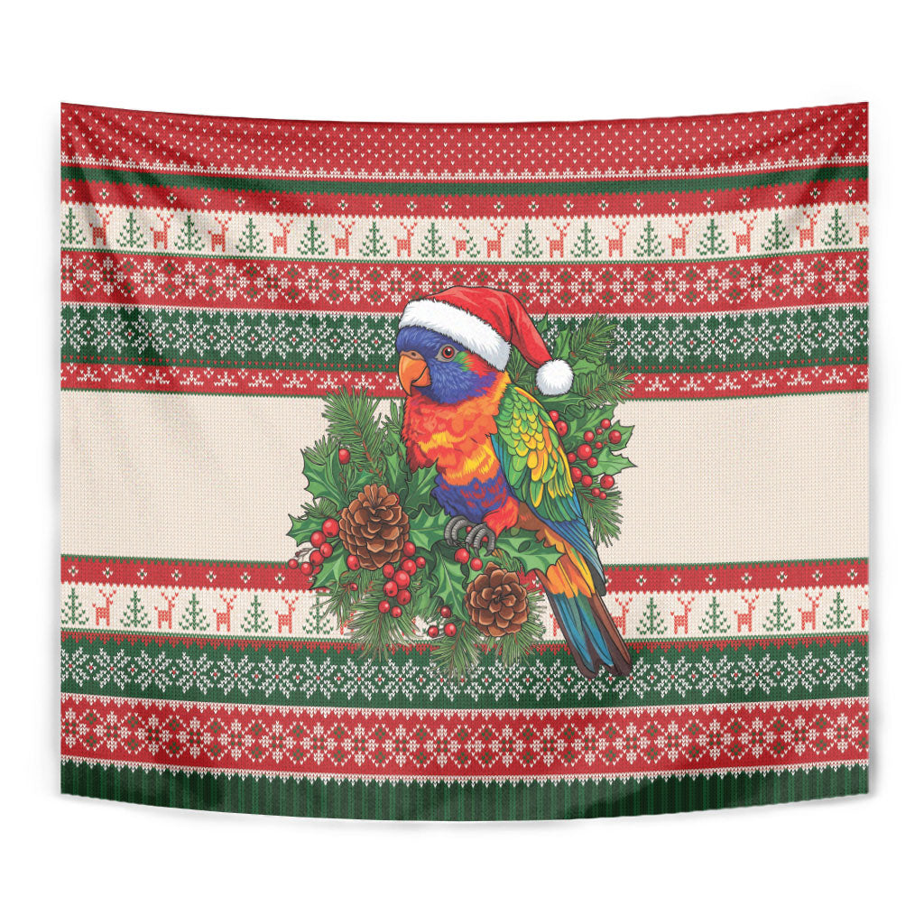 Aussie Rainbow Lorikeets Christmas Tapestry Festive Knitted Pattern Inspired