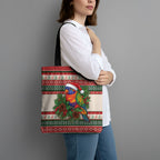 Aussie Rainbow Lorikeets Christmas Tote Bag Festive Knitted Pattern Inspired