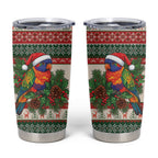 Aussie Rainbow Lorikeets Christmas Tumbler Cup Festive Knitted Pattern Inspired