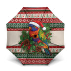 Aussie Rainbow Lorikeets Christmas Umbrella Festive Knitted Pattern Inspired