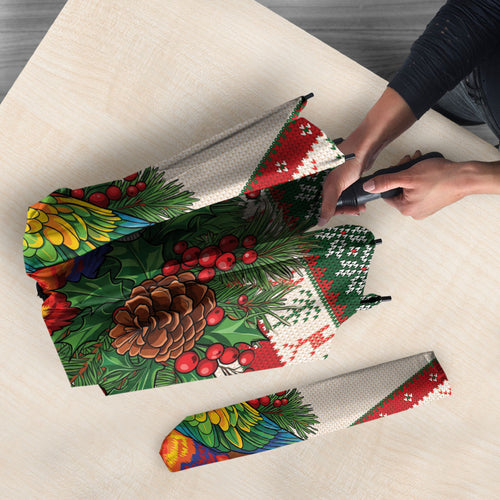 Aussie Rainbow Lorikeets Christmas Umbrella Festive Knitted Pattern Inspired
