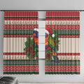 Aussie Rainbow Lorikeets Christmas Window Curtain Festive Knitted Pattern Inspired