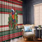 Aussie Rainbow Lorikeets Christmas Window Curtain Festive Knitted Pattern Inspired
